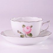 Vienna Rose Grand 20701-0-00 VGR-PT Tea Cup and Saucer Herend porcelain