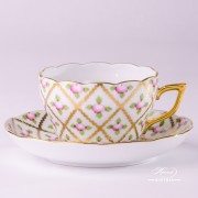 Sevres Roses 20730-0-00 SPROG Tea Cup and Saucer Herend porcelain