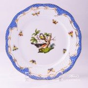 Herend Porcelain - Dessert Plate with Couple of Birds Blue Fishnet-RO ETB decor