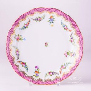 Flower Garland with Pink Fish-Scale Dinner Plate - 524-0-00 LTBS-EPH - Herend Porcelain