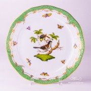 Herend Porcelain - Dinner Plate with Couple of Birds Green Fishnet-RO ETV decor