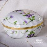 Bonbonniere / Candy Jar 6037-0-00 IA Imola Flower pattern. Herend fine china and hand painted. Round shaped Ornaments