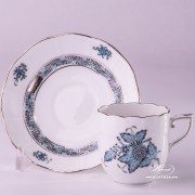 Apponyi Turquoise 709-0-00 ATQ3-PT Coffee Cup and Saucer Herend porcelain