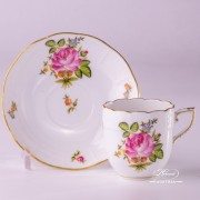 Small Bunch of Roses 709-0-00 PBR1 Coffee Cup and Saucer Herend porcelain
