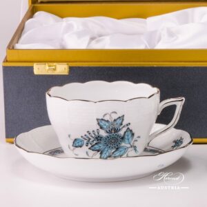 Apponyi-Turquoise Tea Cup for 2 Persons - 730-0-00 ATQ3-PT - Herend Porcelain in Gift Box