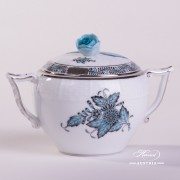 Apponyi Turquoise 472-0-09 ATQ3-PT Sugar Basin Herend porcelain