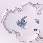 Dish Rococo 7517-0-00 ATQ3-PT Chinese Bouquet Turquoise / Apponyi ATQ3-PT pattern. Turquoise w. Platinum design. Herend fine china. Hand painted tableware
