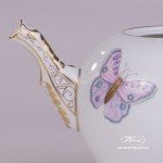 Tea Pot w. Butterfly Knob 604-0-17 EVICTP2 Royal Garden Turquoise Butterfly pattern. Herend fine china hand painted. Tableware