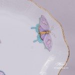 Oval Dish 212-0-00 EVICTP2 Royal Garden Turquoise Butterfly pattern. Herend fine china hand painted. Tableware
