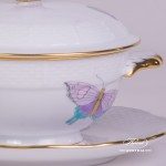 Soup Cup with Lid 740-0-17 EVICTP2 Royal Garden Turquoise Butterfly pattern. Herend fine china hand painted. Tableware