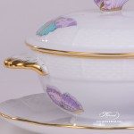 Soup Cup with Lid 740-0-17 EVICTP2 Royal Garden Turquoise Butterfly pattern. Herend fine china hand painted. Tableware