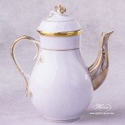 Hadik Coffee Pot with Rose knob 1614-0-09 HD Herend porcelain