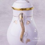 Hadik Coffee Pot with Rose knob 1614-0-09 HD Herend porcelain