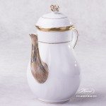 Hadik Coffee Pot with Rose knob 1614-0-09 HD Herend porcelain