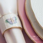 Napkin Ring 272-0-00 EVICTP2 Royal Garden Turquoise Butterfly pattern. Herend fine china hand painted. Tableware