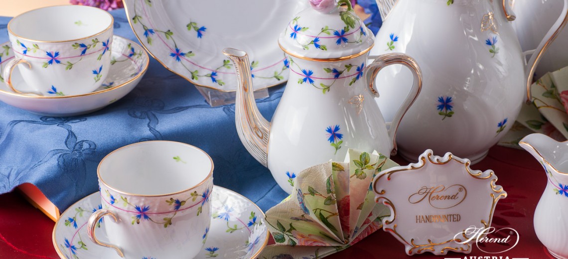 Cornflower Garland-PBG  Coffee Set - Herend Porcelain