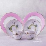 Dream Garden Coffee Cup and Saucer 20706-0-00 REJA and Dessert Plate 20517-0-00 REJA Herend porcelain