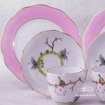Dream Garden Coffee Cup and Saucer 20706-0-00 REJA and Dessert Plate 20517-0-00 REJA Herend porcelain