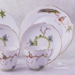 Dream Garden Coffee Cup and Saucer 20706-0-00 REJA and Dessert Plate 20517-0-00 REJA Herend porcelain