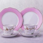 Dream Garden Coffee Cup and Saucer 20706-0-00 REJA and Dessert Plate 20517-0-00 CP6S Herend porcelain