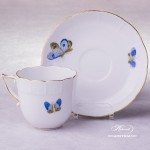 Victoria Grande Coffee Cup with Saucer 706-0-00 VICTMC-Blue Herend porcelain