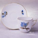 Victoria Grande Coffee Cup with Saucer 706-0-00 VICTMC-Blue Herend porcelain