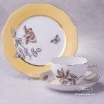 Victoria Grande VICTMC Tea Cup and Saucer 20730-0-00 with Dessert Plate 20517-0-00 Herend porcelain