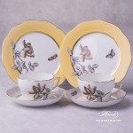 Victoria Grande VICTMC Tea Cup and Saucer 20730-0-00 with Dessert Plate 20517-0-00 Herend porcelain