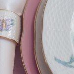 Dinner Set for 6 Persons - Herend Royal Garden Turquoise Flower with Butterfly patterns. Herend fine china and hand painted tableware