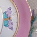 Dinner Set for 6 Persons - Herend Royal Garden Turquoise Flower with Butterfly patterns. Herend fine china and hand painted tableware