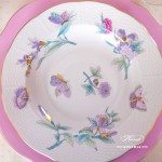 Dinner Set for 6 Persons - Herend Royal Garden Turquoise Flower with Butterfly patterns. Herend fine china and hand painted tableware