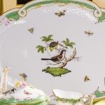 Coffee / Espresso Set for 6 Persons - Rothschild Bird Green Fish scale RO-ETV decor. Herend porcelain. Hand painted dinnerware