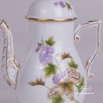 Coffee Pot with Butterfly Knob 613-0-17 EVICTF1 Royal Garden Green Flower pattern. Herend fine china hand painted. Tableware