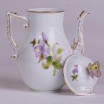 Coffee Pot with Butterfly Knob 613-0-17 EVICTF1 Royal Garden Green Flower pattern. Herend fine china hand painted. Tableware