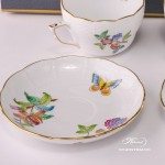 Tea / Coffee Cup and Saucer for 2 Persons - 730-0-00 VA Queen Victoria-A decor in Gift Box. Herend porcelain hand painted