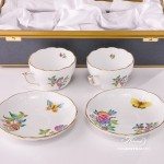 Tea / Coffee Cup and Saucer for 2 Persons - 730-0-00 VA Queen Victoria-A decor in Gift Box. Herend porcelain hand painted