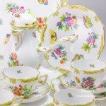 Coffee / Cappuccino Set for 6 Persons - Herend Queen Victoria VBO decor. Herend porcelain hand painted. Tableware. Coffee Cup 730-0-00 VBO