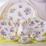Coffee / Espresso Set for 2 Persons - Herend Queen Victoria VBO decor. Herend porcelain hand painted. Tableware. Coffee Cup 711-0-00 VBO