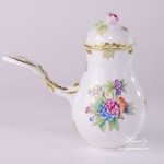 Coffee Pot with Rose Knob 634-0-09 VBO Queen Victoria design. Herend porcelain hand painted. Tableware