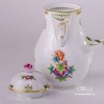 Coffee Pot with Rose Knob 634-0-09 VBO Queen Victoria design. Herend porcelain hand painted. Tableware
