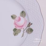 Dessert Plate 517-0-00 VGRS-PT Vienna Rose Grand w. Platinum pattern. Herend fine china. Hand painted tableware