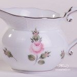 Creamer / Milk Jug 644-0-00 VR-PT Vienna Rose Platinum / Viennese Rose Platinum pattern. Herend fine china. Hand painted tableware