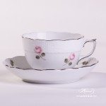 Vienna Rose Platinum 701-0-00 VR-PT Tea Cup and Saucer Herend porcelain
