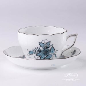 Chinese Bouquet Turquoise / Apponyi ATQ3-PT - Tea / Coffee Cup