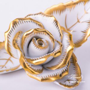 Gold - Rose on Leaf - 2 pc