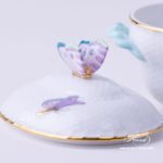 Sugar Basin w. Butterfly Knob 6012-0-17 EVICTP2 Royal Garden Turquoise Butterfly pattern. Herend fine china hand painted. Tableware