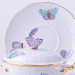 Soup Cup with Lid 740-0-17 EVICTP2 Royal Garden Turquoise Butterfly pattern. Herend fine china hand painted. Tableware