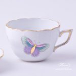 Tea Cup w. Saucer 730-0-00 EVICTP2 Royal Garden Turquoise Butterfly pattern. Herend fine china hand painted. Tableware