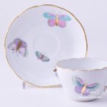Tea Cup w. Saucer 730-0-00 EVICTP2 Royal Garden Turquoise Butterfly pattern. Herend fine china hand painted. Tableware