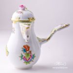 Coffee Pot with Rose Knob 634-0-09 VBO Queen Victoria decor. Herend porcelain hand painted